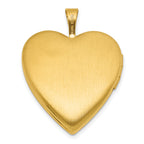 Sterling Silver Gold-plated Polished Front/Brushed Back Pink Rose Resin Cameo 20mm Heart Locket