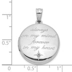 Sterling Silver Rh-pltd 20mm Diamond Always On My Mind Round Locket