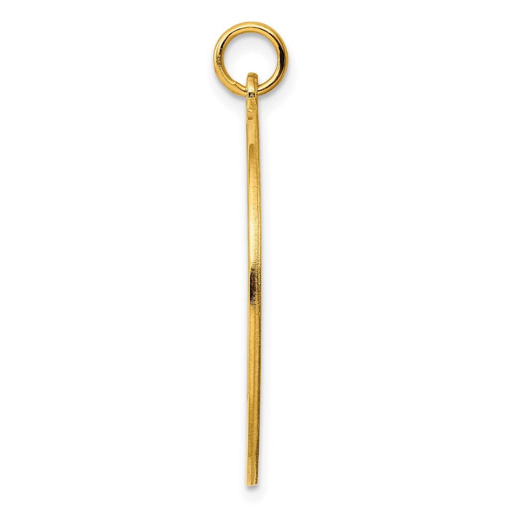Round Disc Charm in Gold-Plated Sterling Silver with Smooth Edge, Engravable - Sophia Jewelers