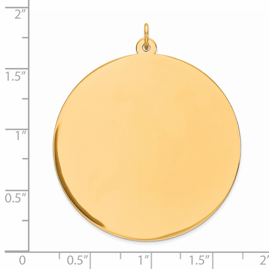 Sterling Silver GP Engraveable Round Polished Disc Charm