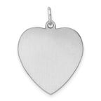 SS Rh-plt Engraveable Heart Polished Front/Satin Back Disc Charm
