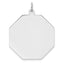 SS Rh-plt Engraveable Octagon Polished Front/Satin Back Disc Charm