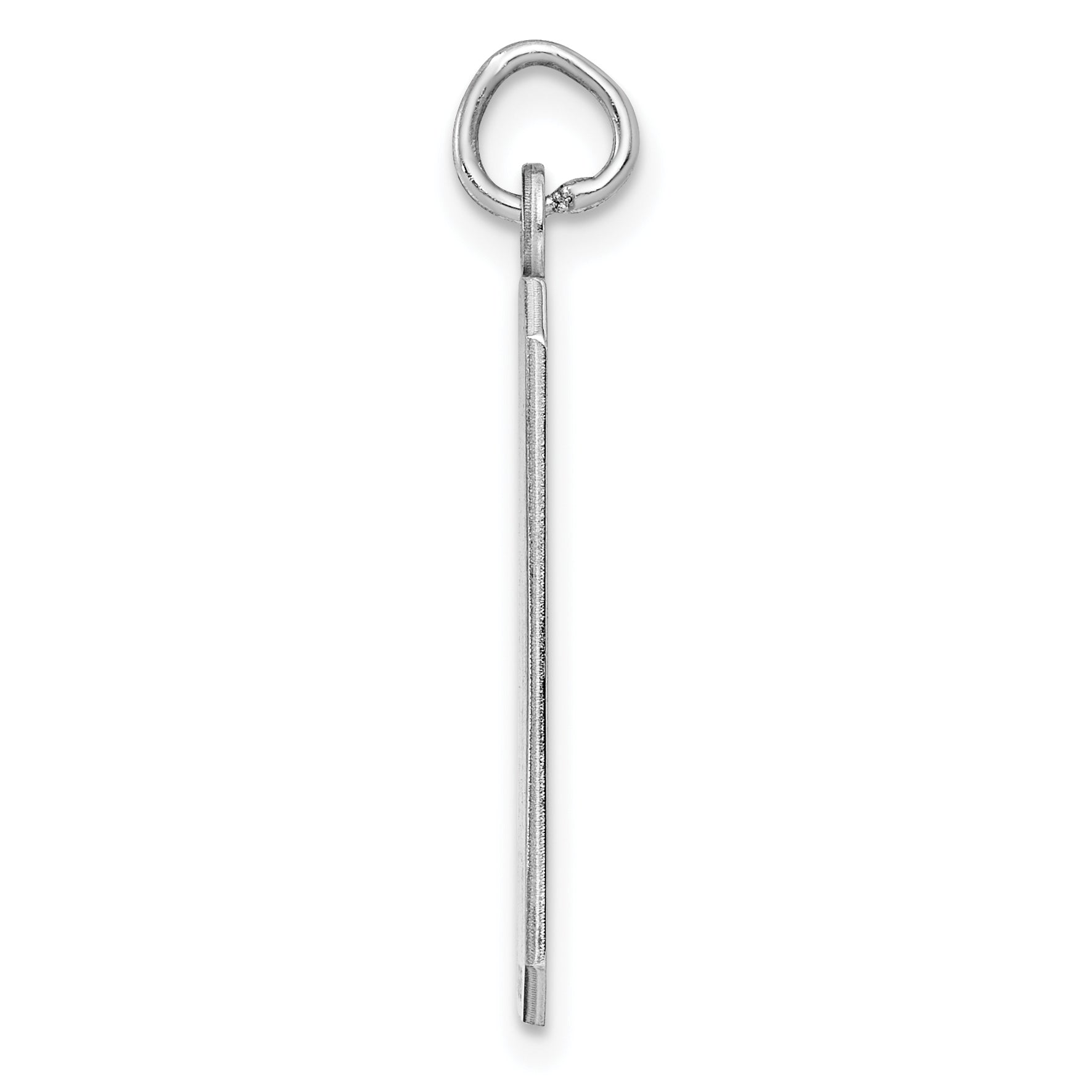 SS Rh-plt Engraveable Rectangle Polished Front/Satin Back Disc Charm Secondary image