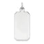 SS Rh-plt Engraveable Rectangle Polished Front/Satin Back Disc Charm