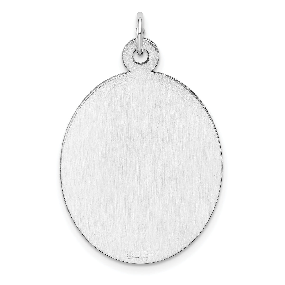 Sterling Silver Rhod-plate Eng. Oval Polish Front/Satin Back Disc Charm