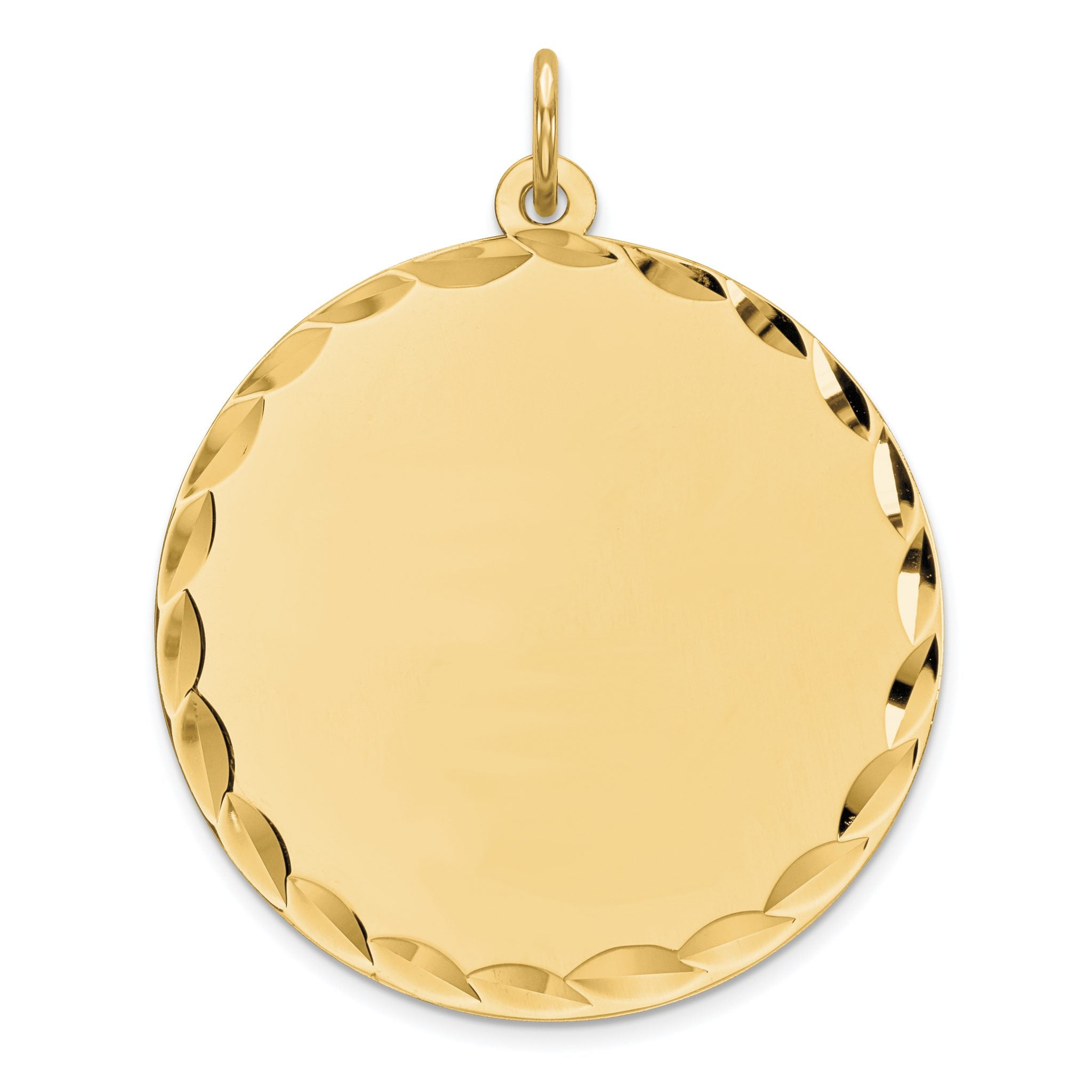 Engravable Round Disc Charm in Gold-Plated Sterling Silver Secondary image