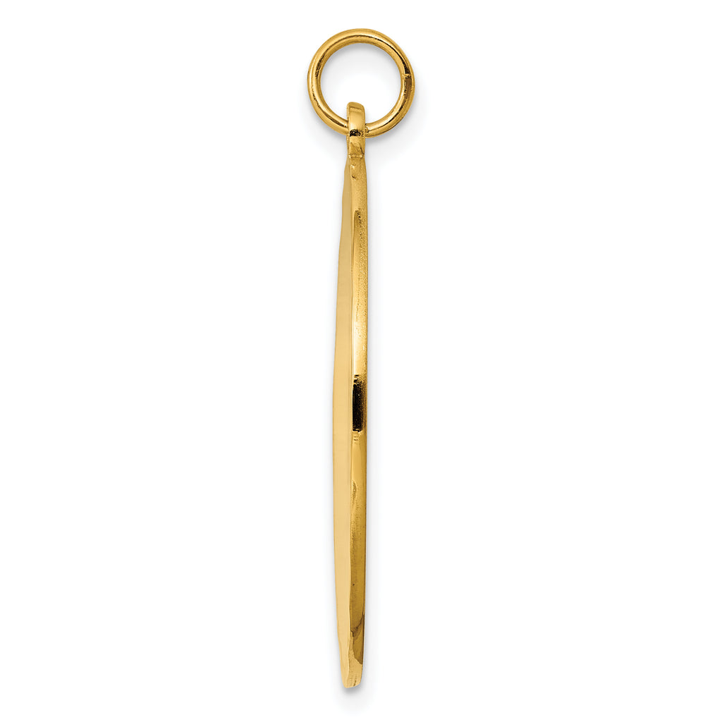 Round Disc Charm in Gold-Plated Sterling Silver with Scalloped Edge, Engravable - Sophia Jewelers