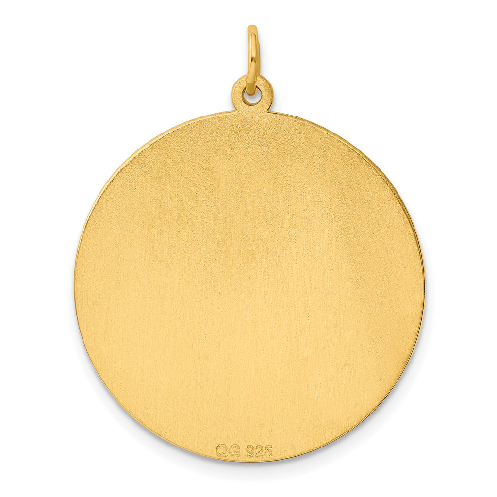 Sterling Silver GP Engraveable Round Polished Disc Charm