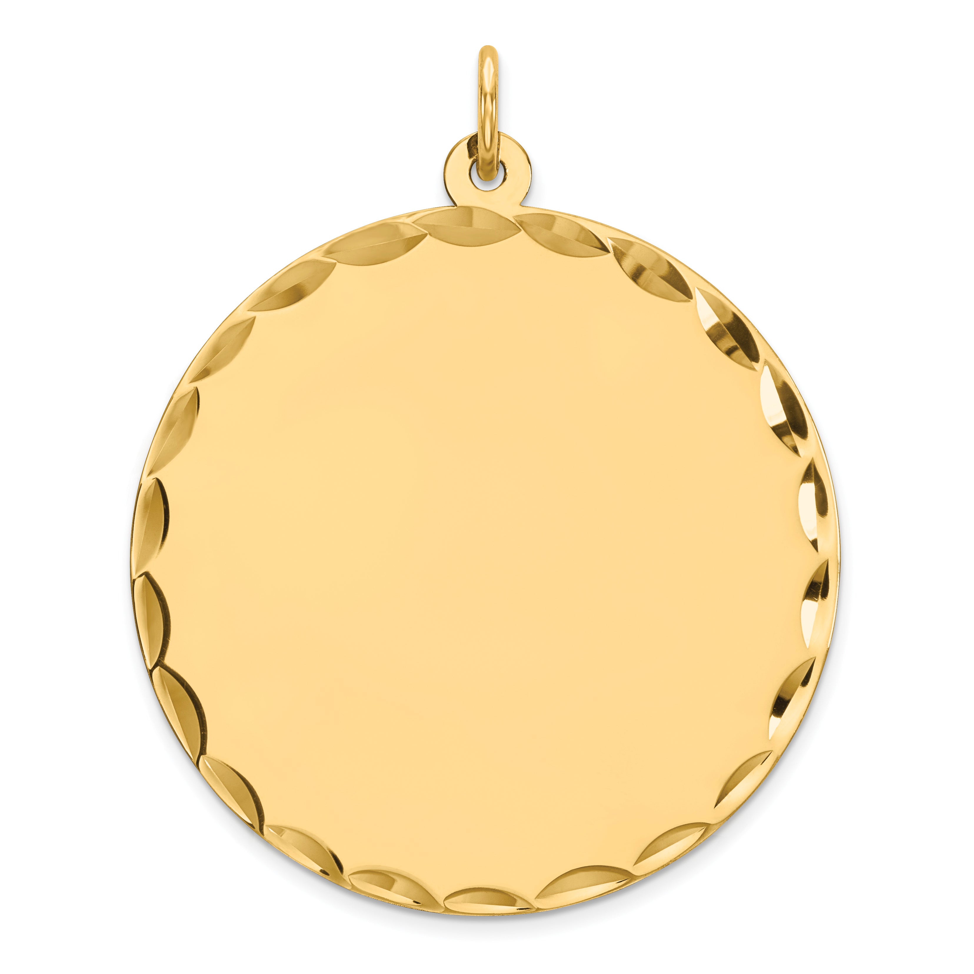 Sterling Silver GP Engraveable Round Polished Disc Charm Secondary image