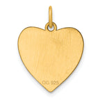 Sterling Silver GP Engraveable Heart Polished Disc Charm