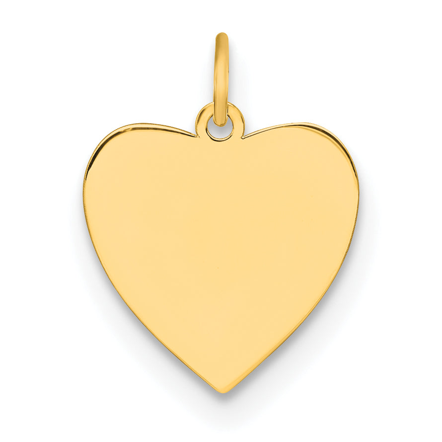 Sterling Silver GP Engraveable Heart Polished Disc Charm Main image
