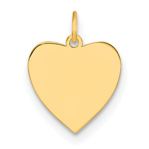 Engravable Heart Disc Charm in Gold-Plated Sterling Silver - Sophia Jewelers