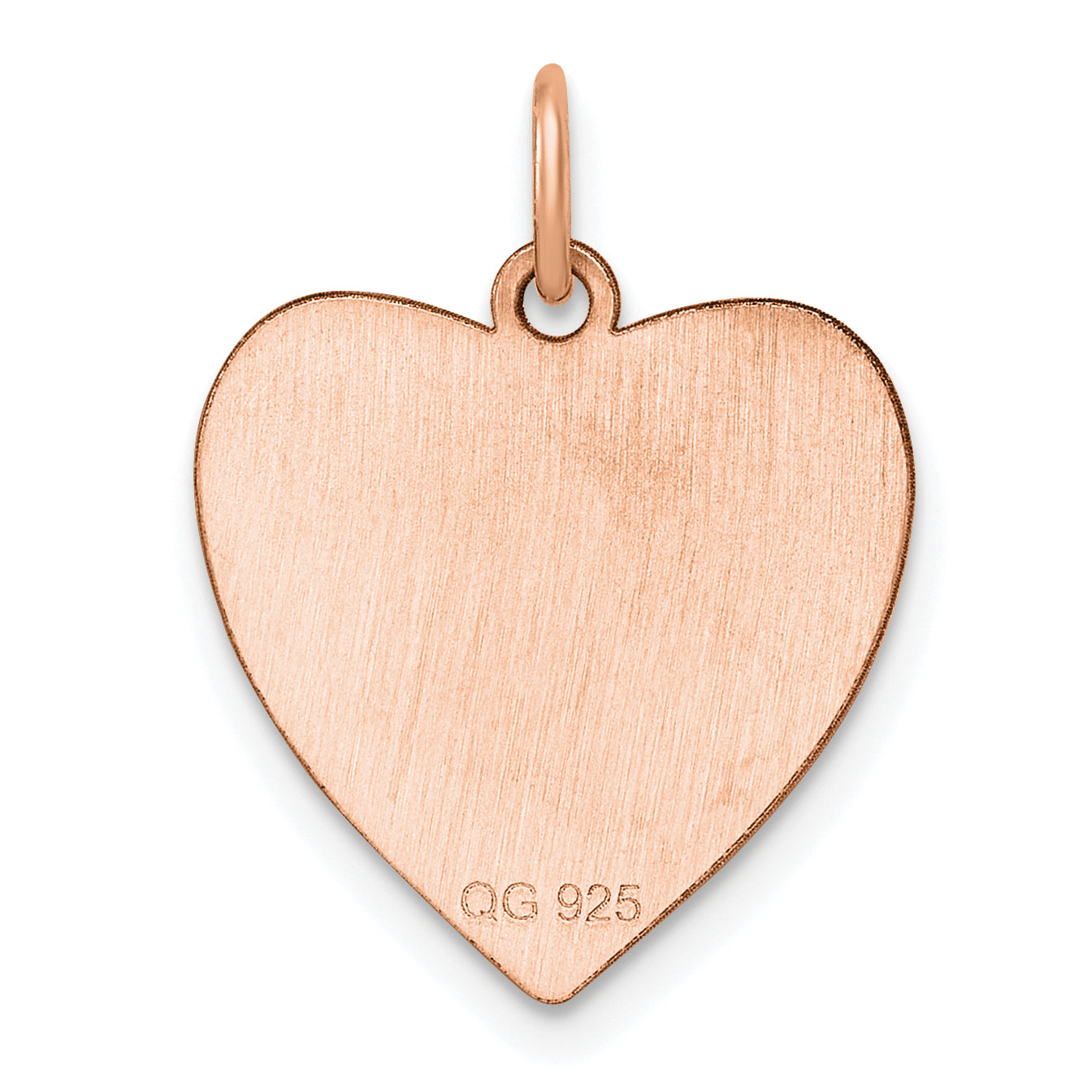 Sterling Silver RG Plated Engraveable Heart Polished Front/Satin Back Disc Secondary image