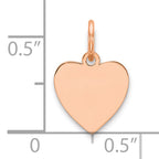 Sterling Silver RG Plated Engraveable Heart Polished Front/Satin Back Disc