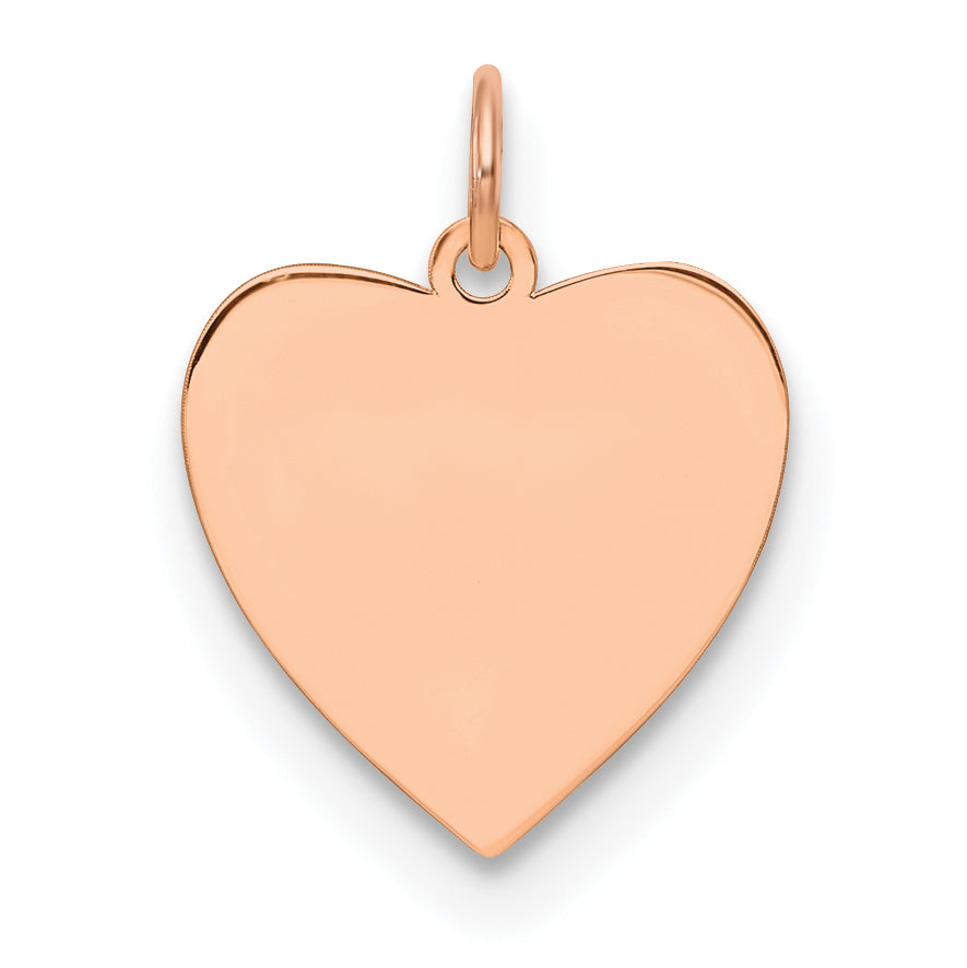 Sterling Silver RG Plated Engraveable Heart Polished Front/Satin Back Disc Main image