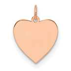 Sterling Silver RG Plated Engraveable Heart Polished Front/Satin Back Disc