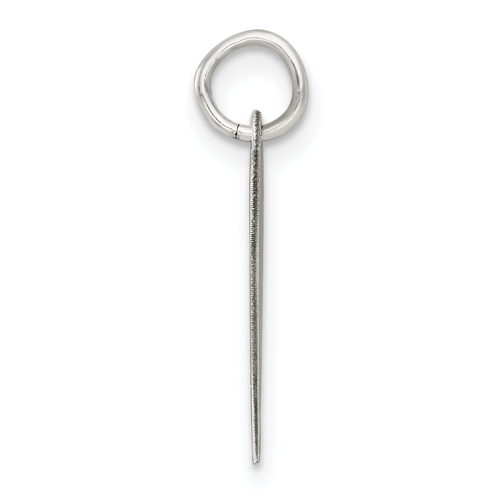 SS Rh-plt Engraveable Heart Polished Front/Satin Back Disc Charm