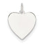SS Rh-plt Engraveable Heart Polished Front/Satin Back Disc Charm