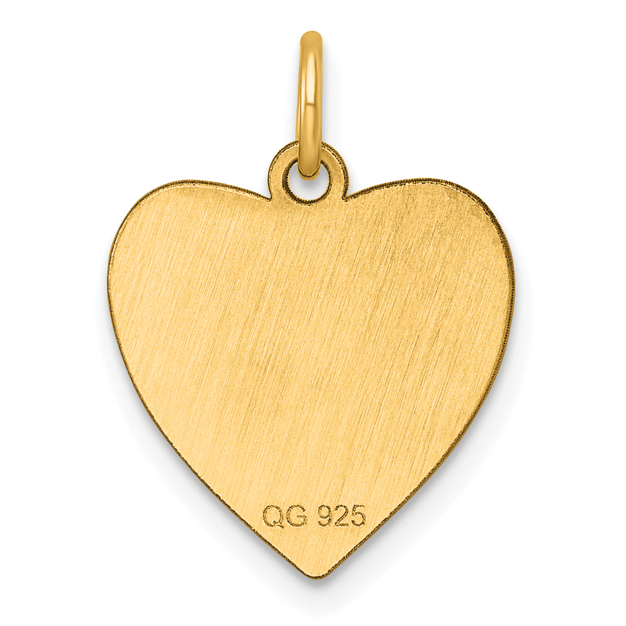 Sterling Silver GP Engraveable Heart Polished Disc Charm Secondary image
