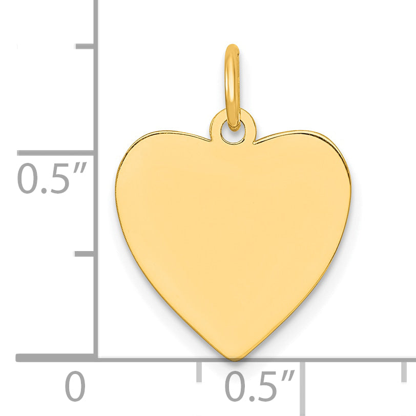 Sterling Silver GP Engraveable Heart Polished Disc Charm Secondary image