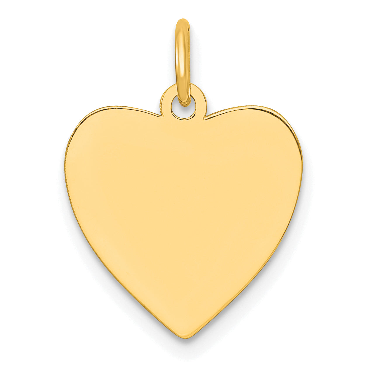 Sterling Silver GP Engraveable Heart Polished Disc Charm Main image