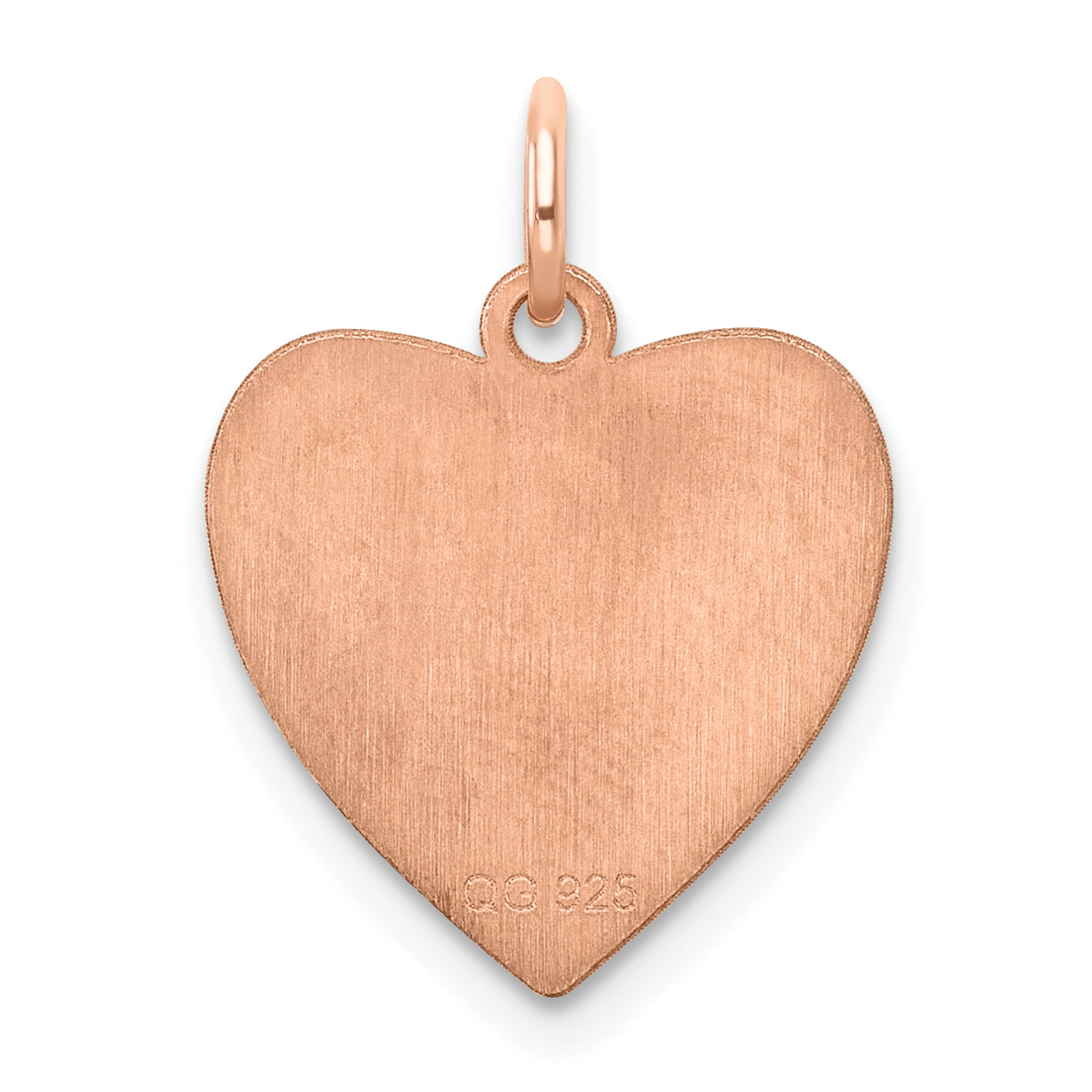 Sterling Silver RG Plated Engraveable Heart Polished Front/Satin Back Disc