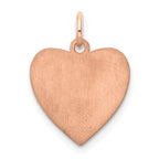 Sterling Silver RG Plated Eng. Heart Polish Front/Satin Back Disc Charm