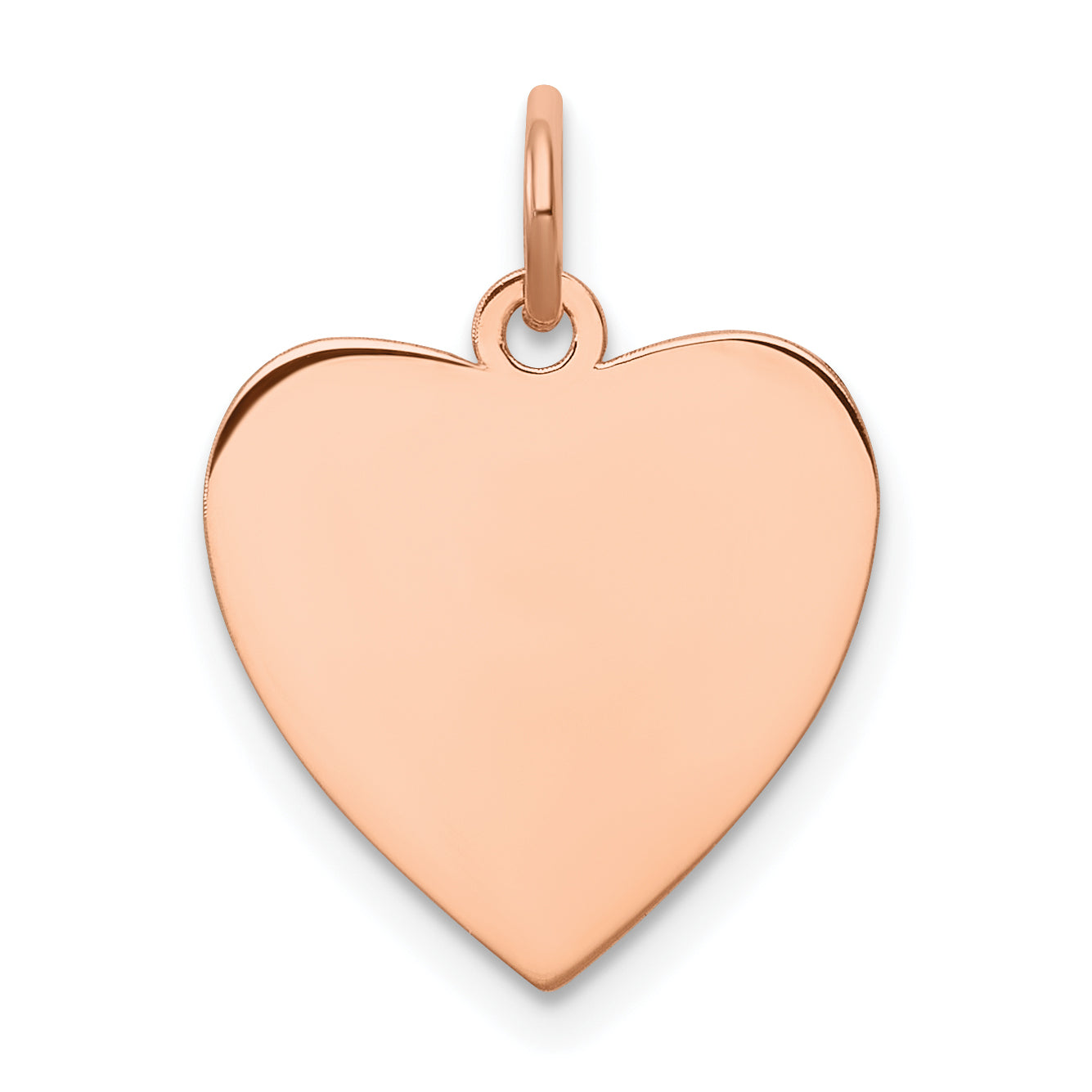 Sterling Silver RG Plated Engraveable Heart Polished Front/Satin Back Disc Main image