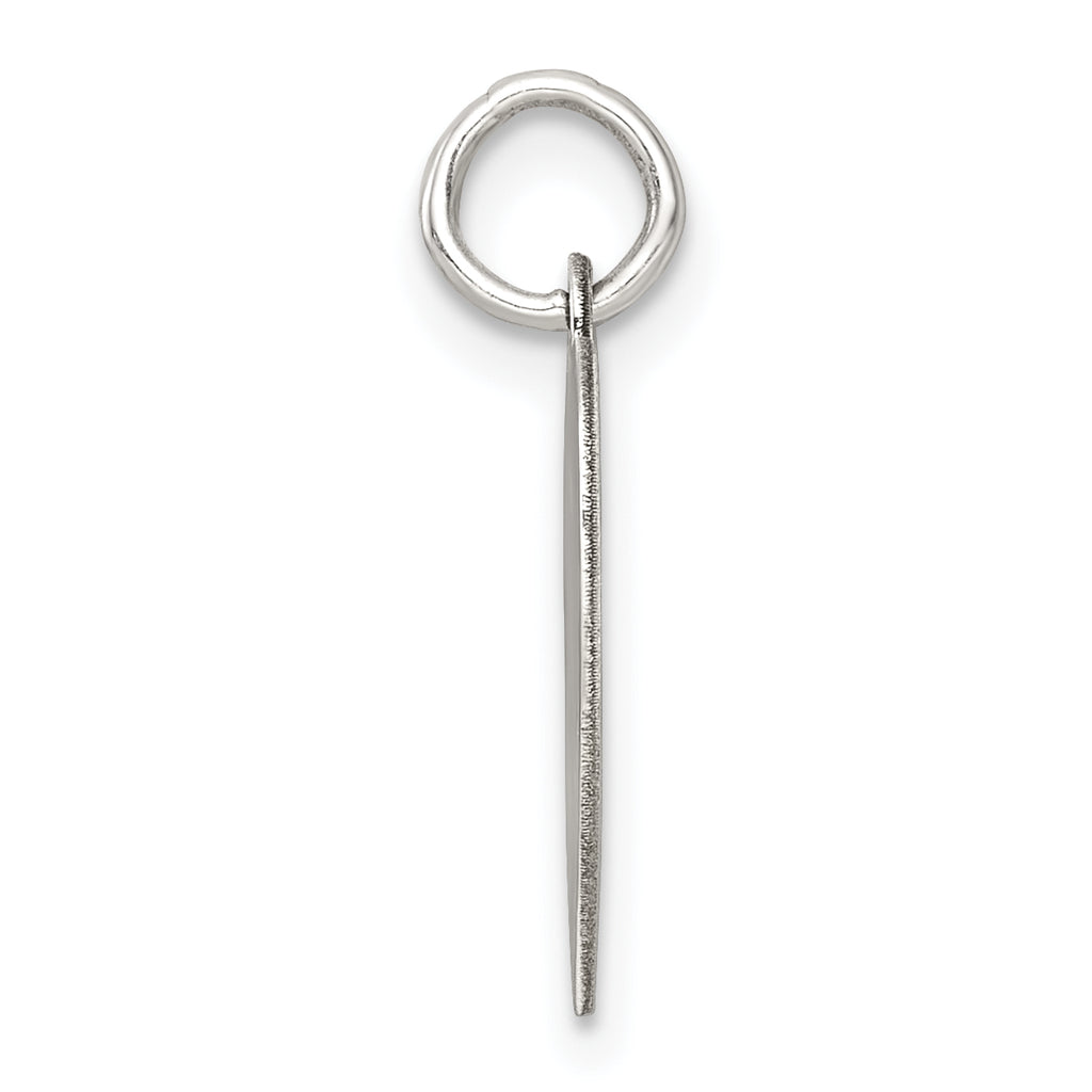 SS Rh-plt Engraveable Heart Polished Front/Satin Back Disc Charm