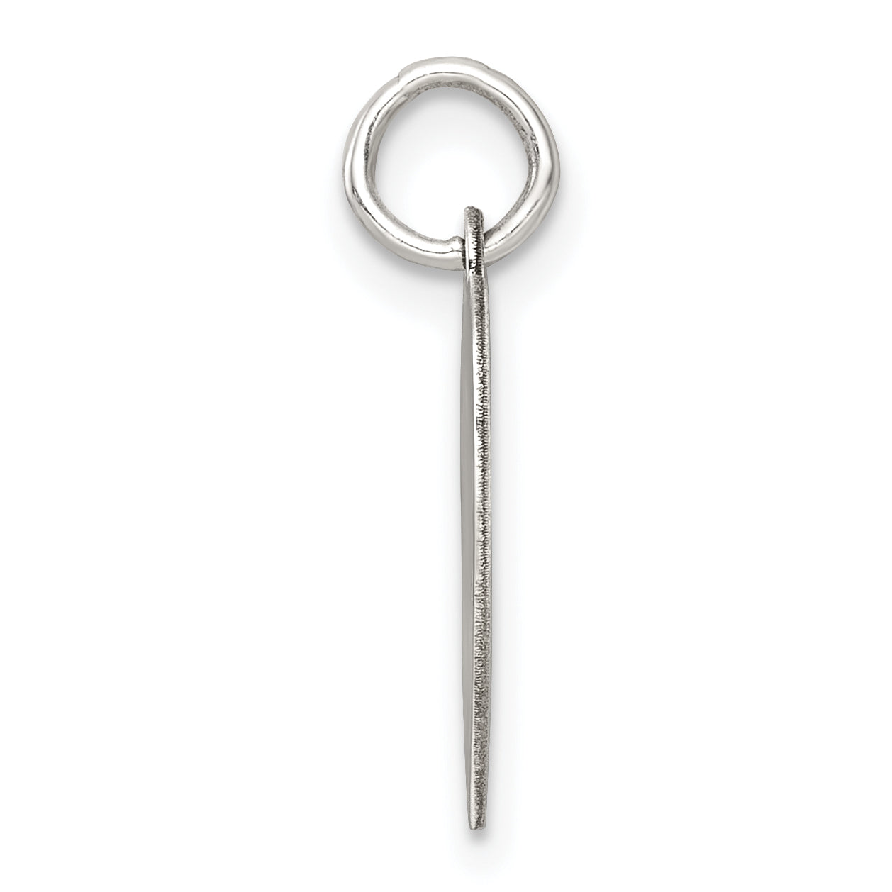 SS Rh-plt Engraveable Heart Polished Front/Satin Back Disc Charm