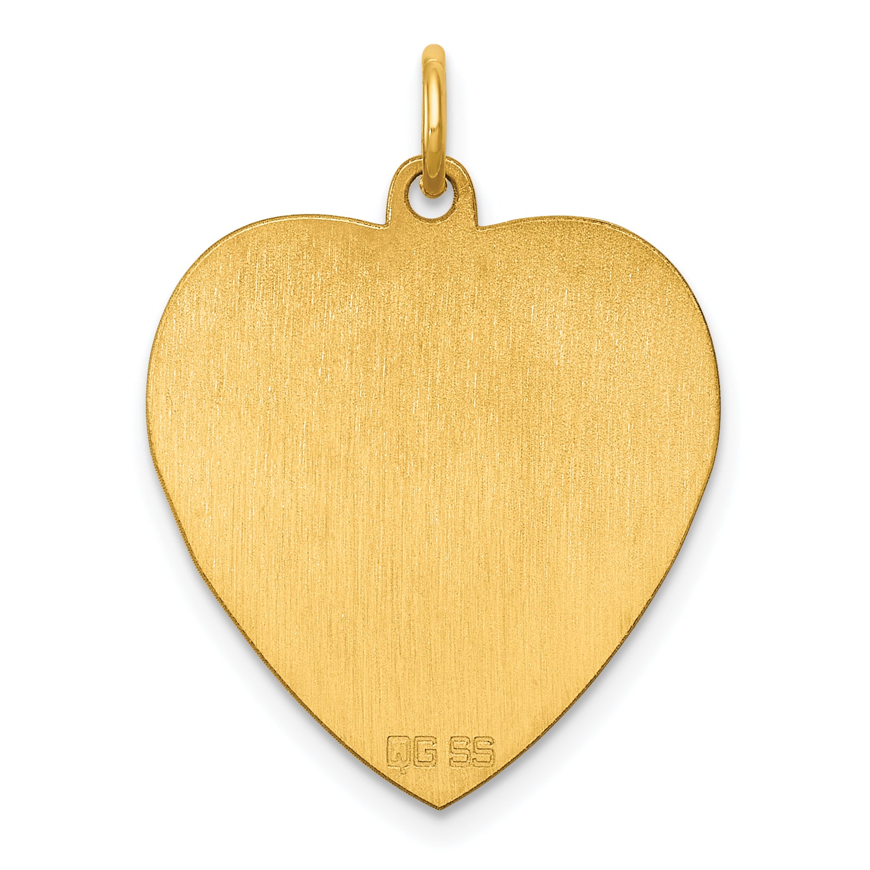 Sterling Silver GP Engraveable Heart Polished Disc Charm Secondary image