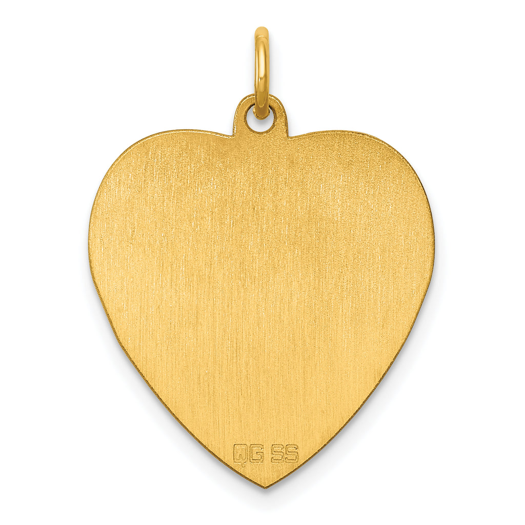 Sterling Silver GP Engraveable Heart Polished Disc Charm