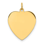 Sterling Silver GP Engraveable Heart Polished Disc Charm