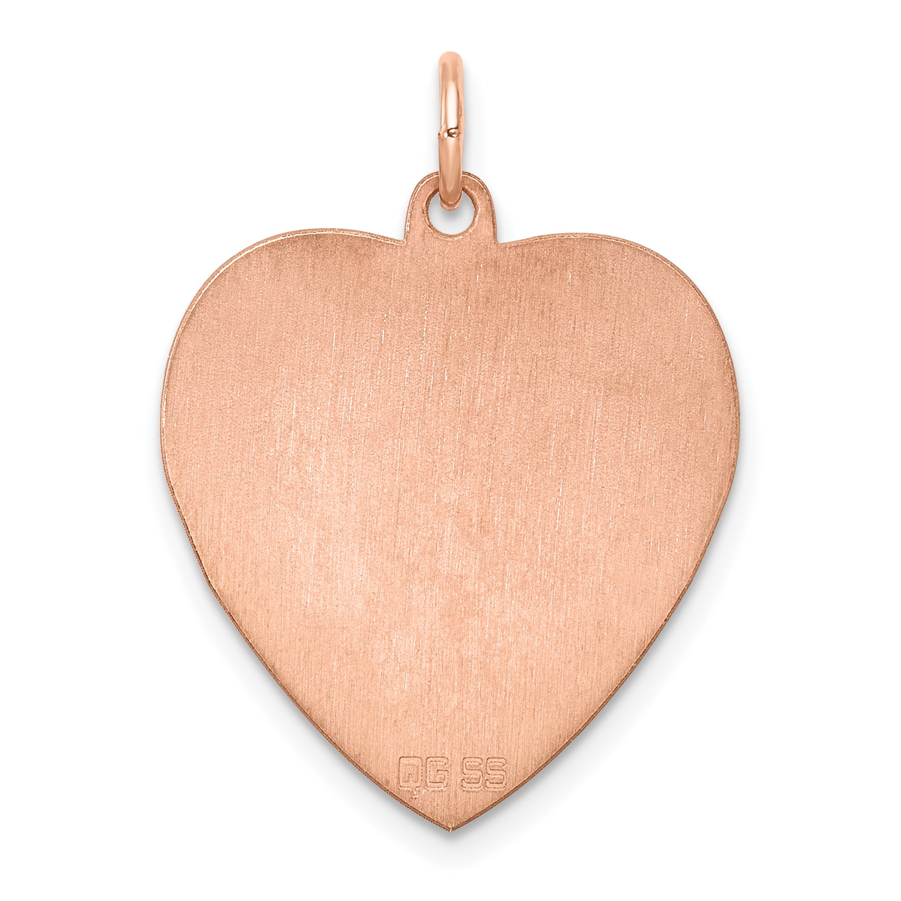 Sterling Silver RG Plated Engraveable Heart Polished Front/Satin Back Disc