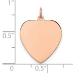 Sterling Silver RG Plated Engraveable Heart Polished Front/Satin Back Disc