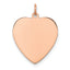 Sterling Silver RG Plated Engraveable Heart Polished Front/Satin Back Disc