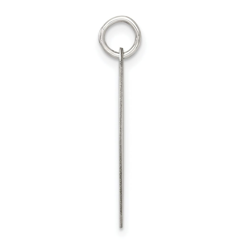 SS Rh-plt Engraveable Heart Polished Front/Satin Back Disc Charm