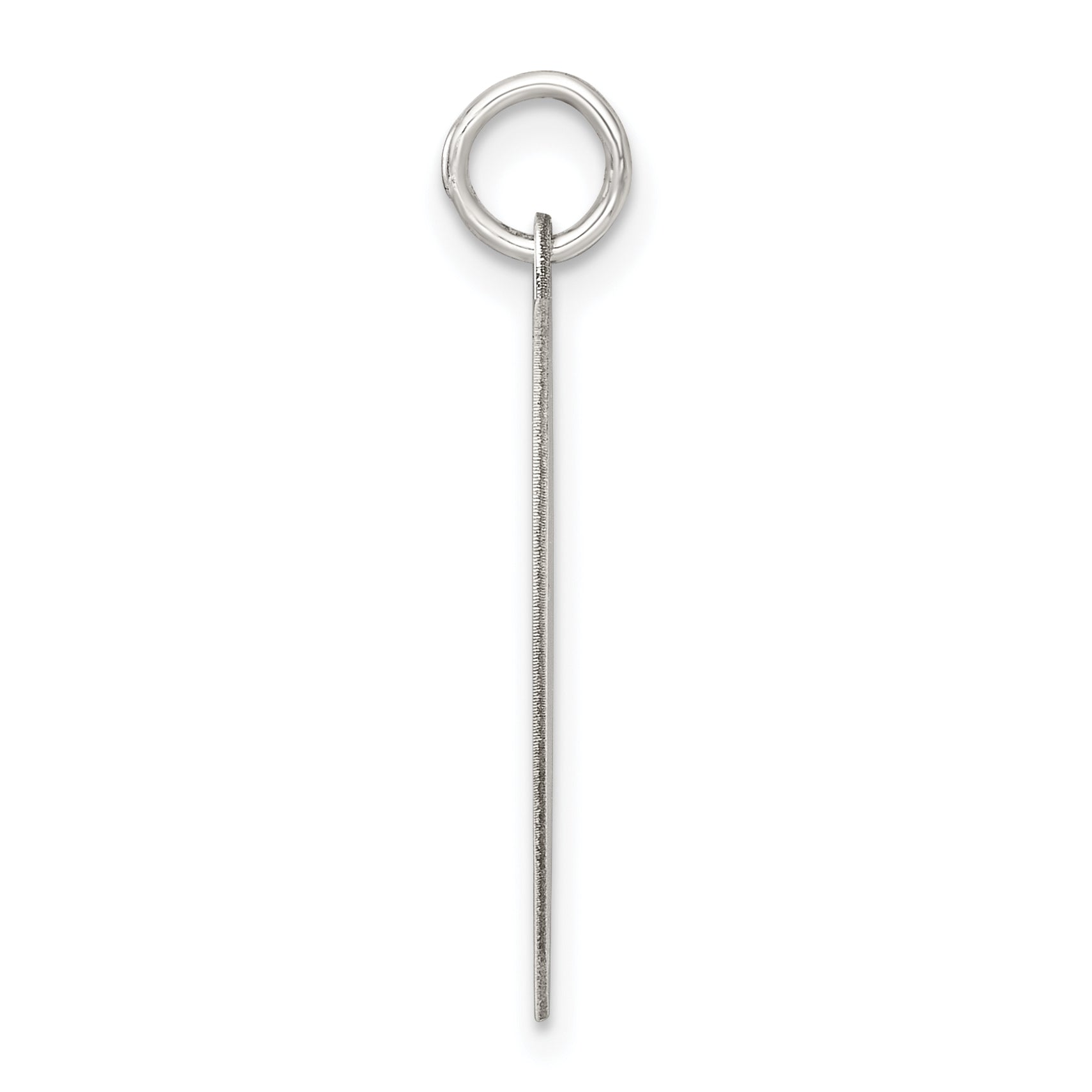SS Rh-plt Engraveable Heart Polished Front/Satin Back Disc Charm