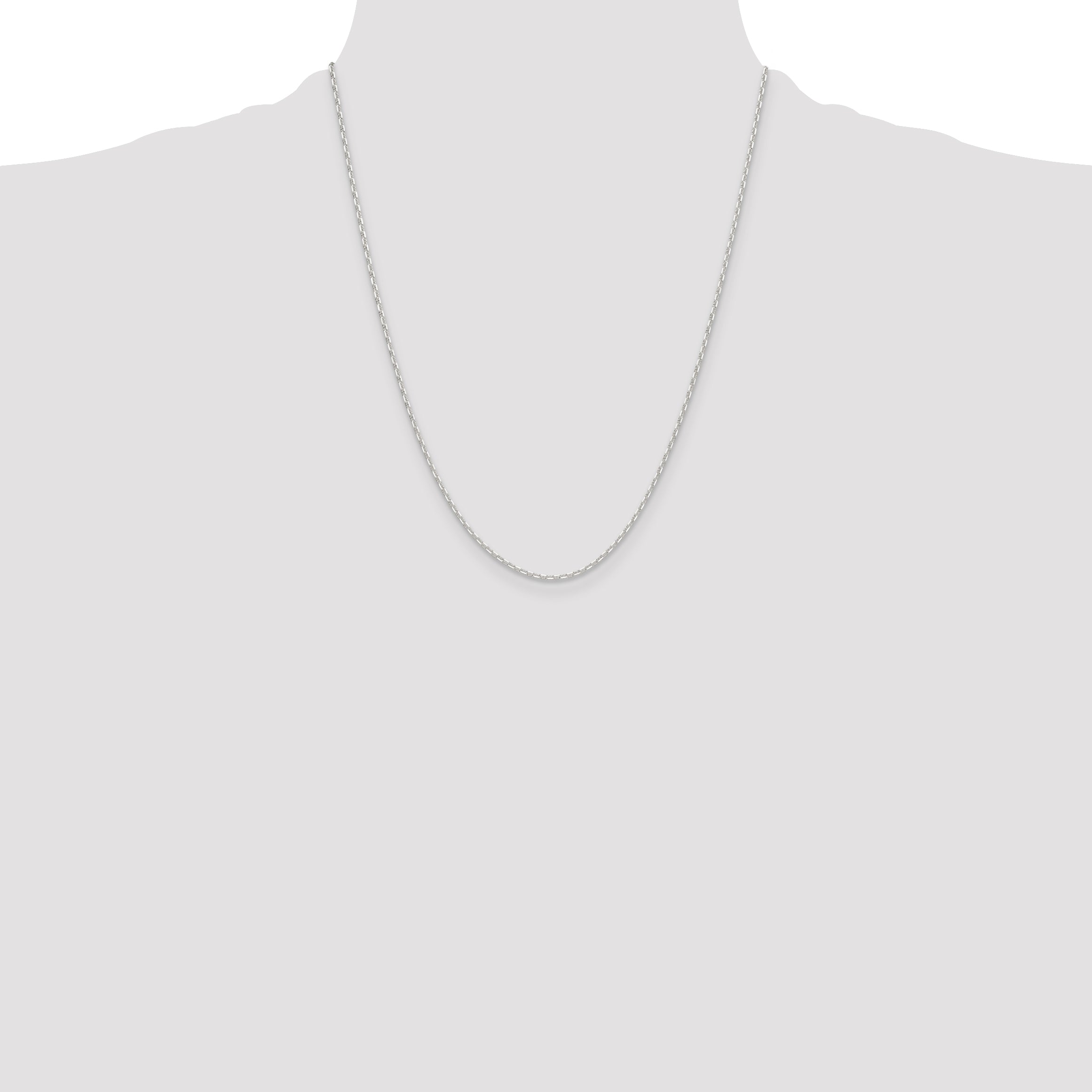 Sterling Silver Polished and Diamond-Cut 1.75mm Mariner Link Chain
