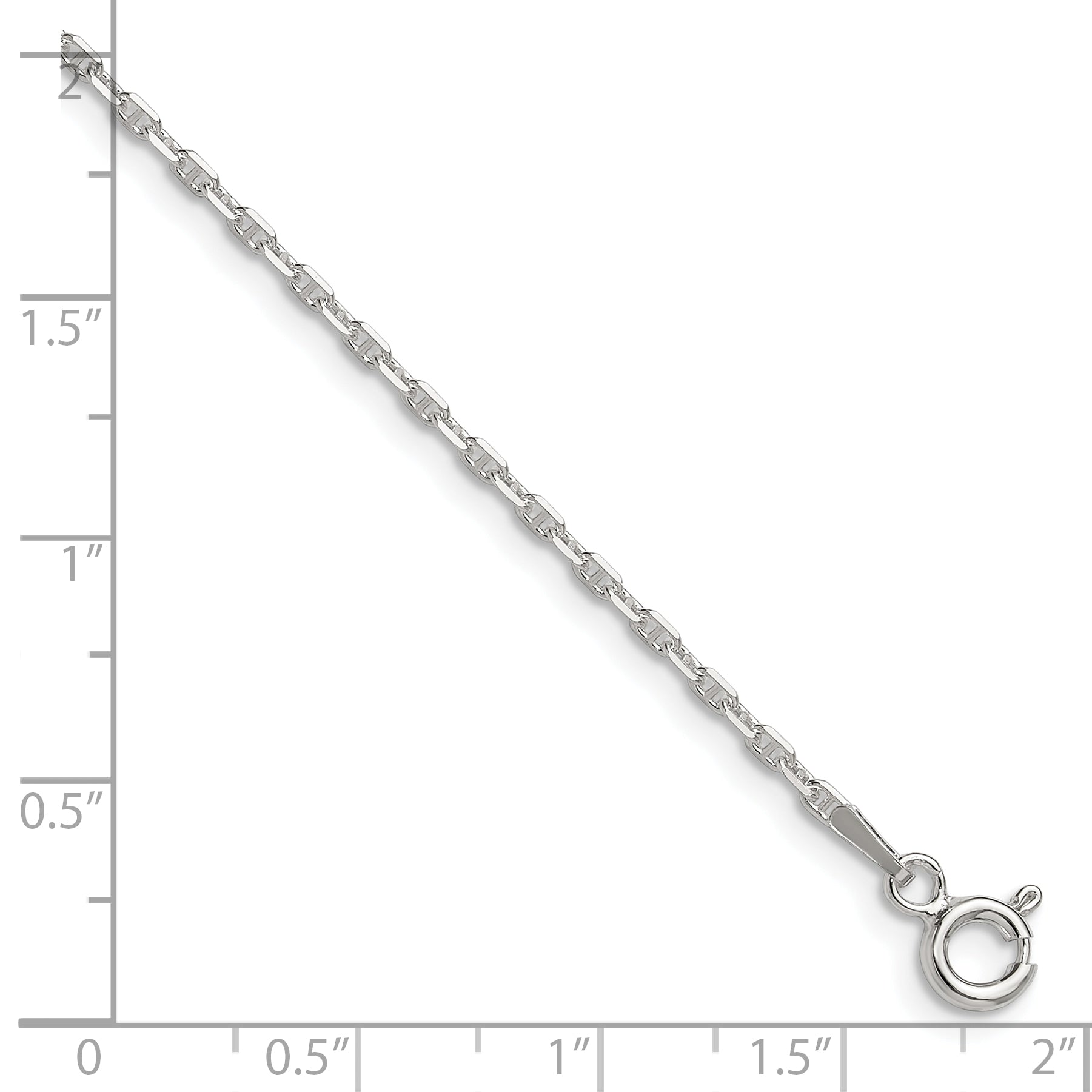 Sterling Silver Polished and D/C 1.75mm Mariner Link Chain