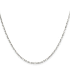 Sterling Silver Polished and D/C 2mm Mariner Link Chain