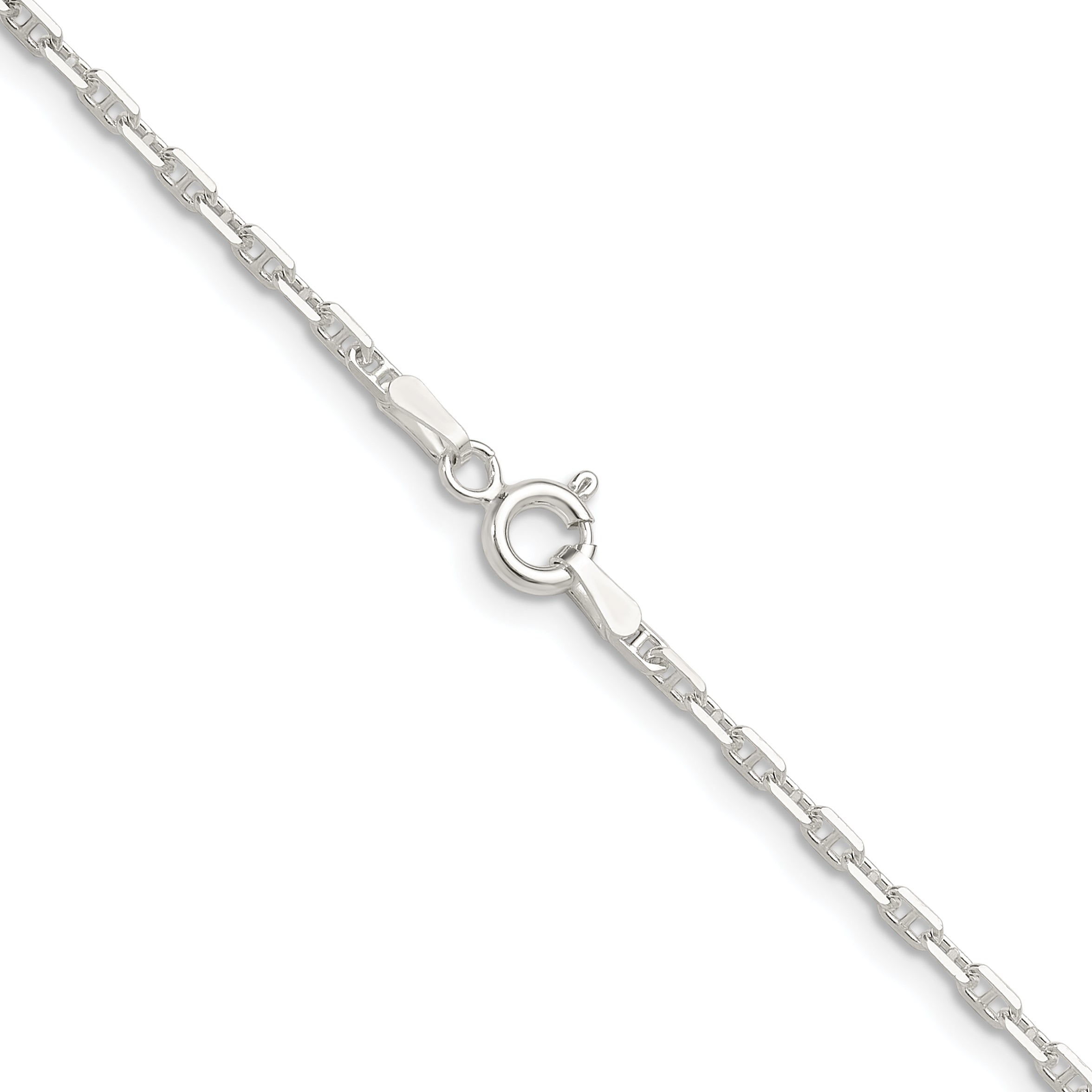 Sterling Silver Polished and D/C 2mm Mariner Link Chain