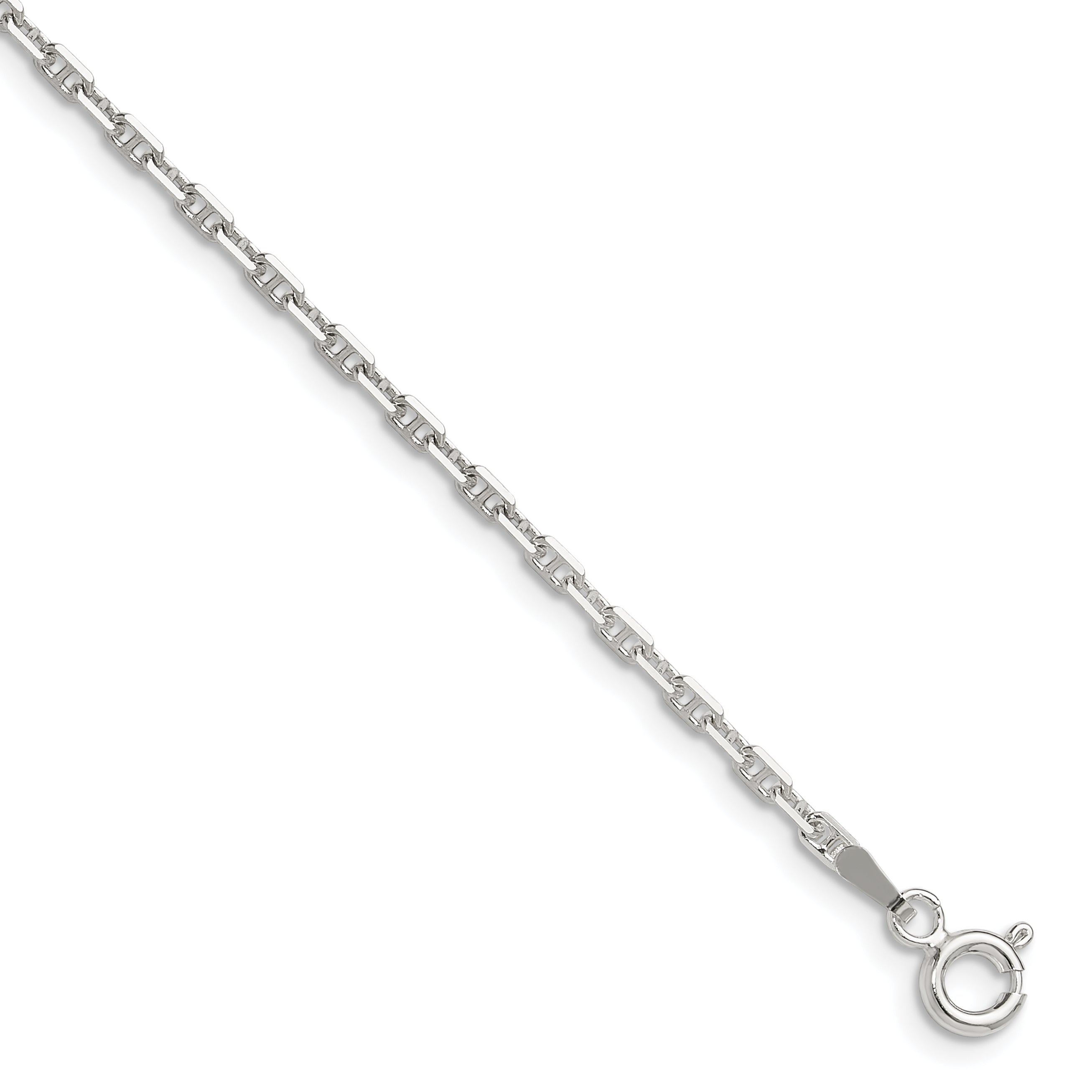 Sterling Silver Polished and D/C 2mm Mariner Link Chain Main image