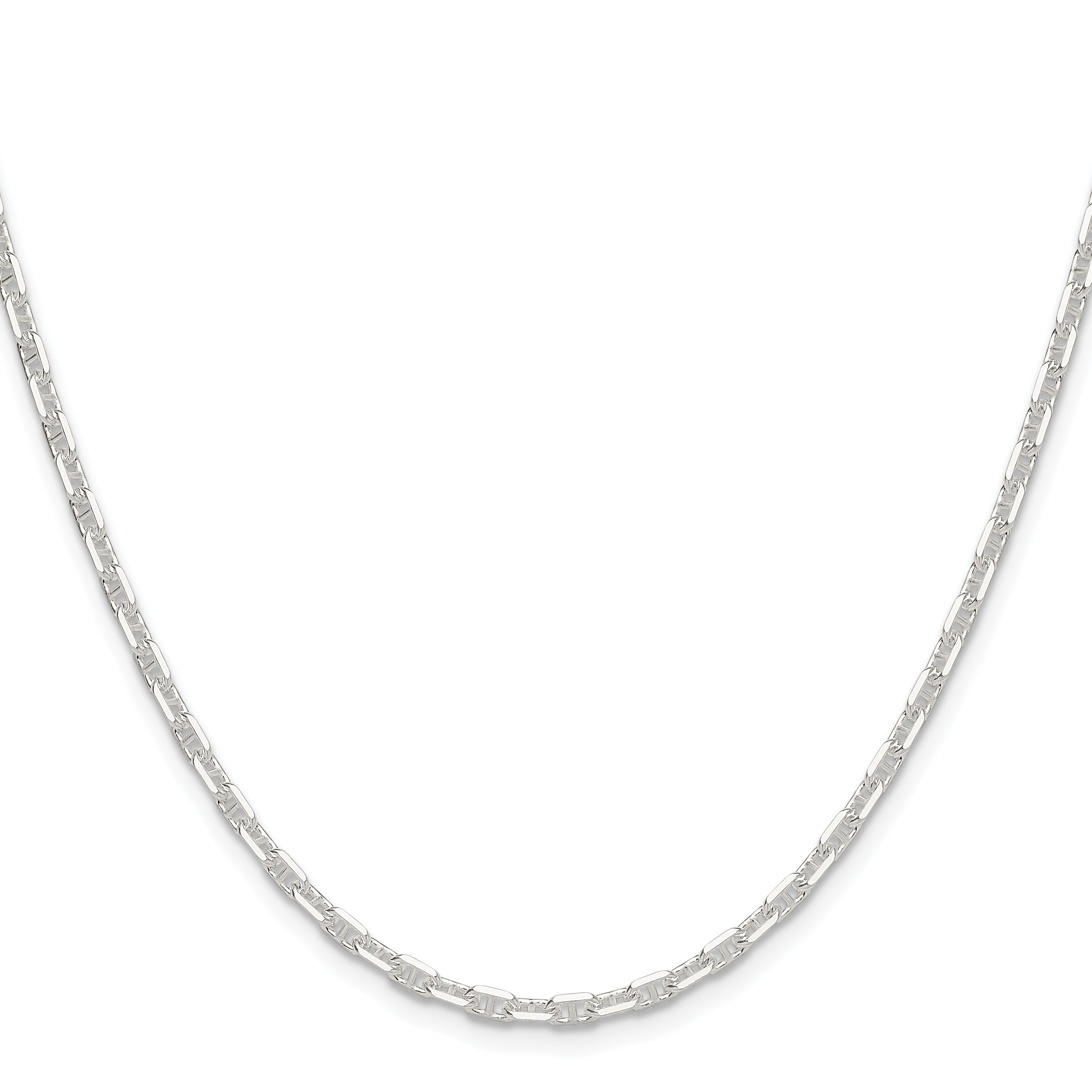 Sterling Silver Polished and D/C 3mm Mariner Link Chain