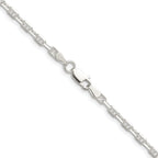 Sterling Silver Polished and D/C 3mm Mariner Link Chain