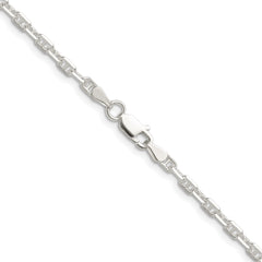 Sterling Silver Polished and D/C 3mm Mariner Link Chain
