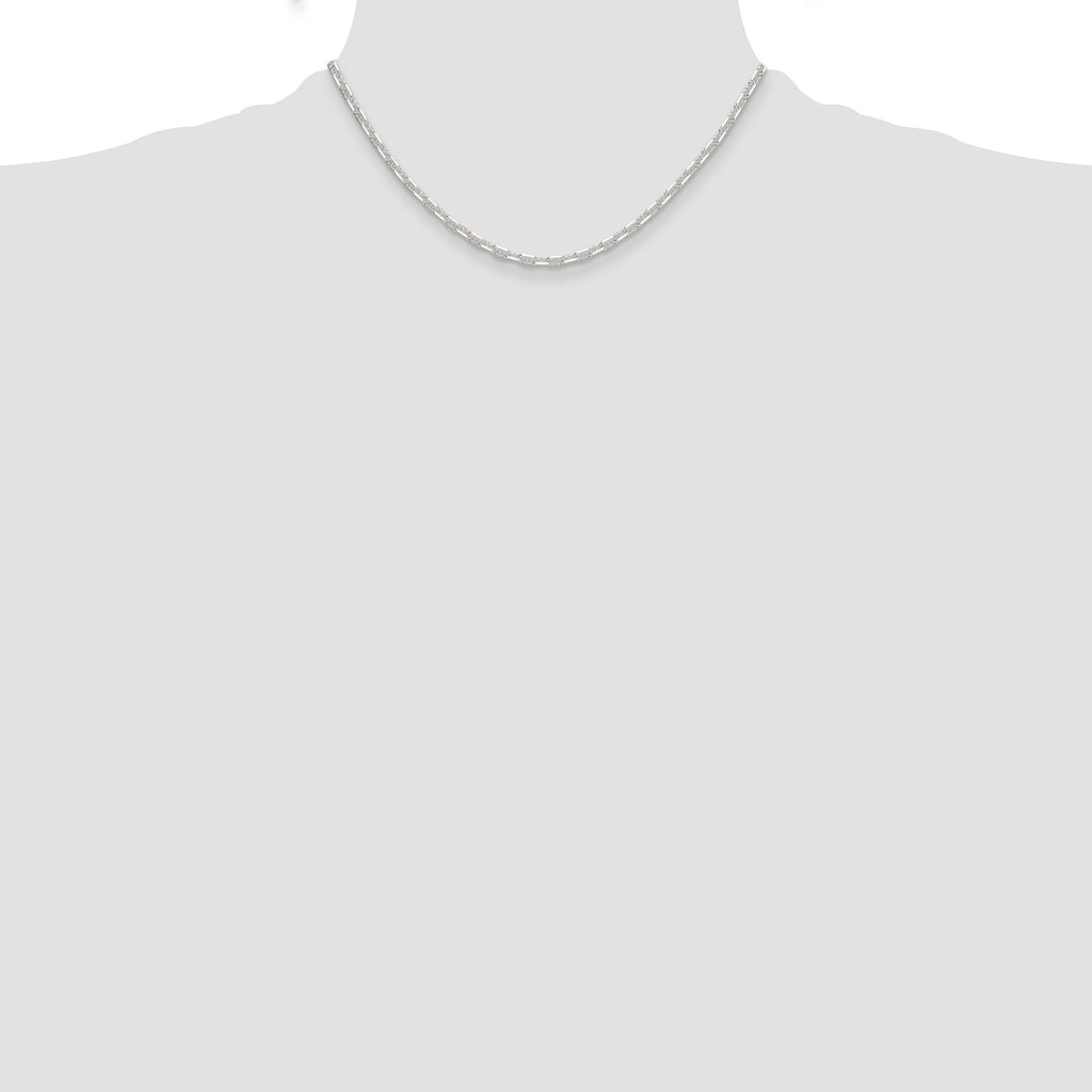 Sterling Silver Polished and D/C 3mm Mariner Link Chain