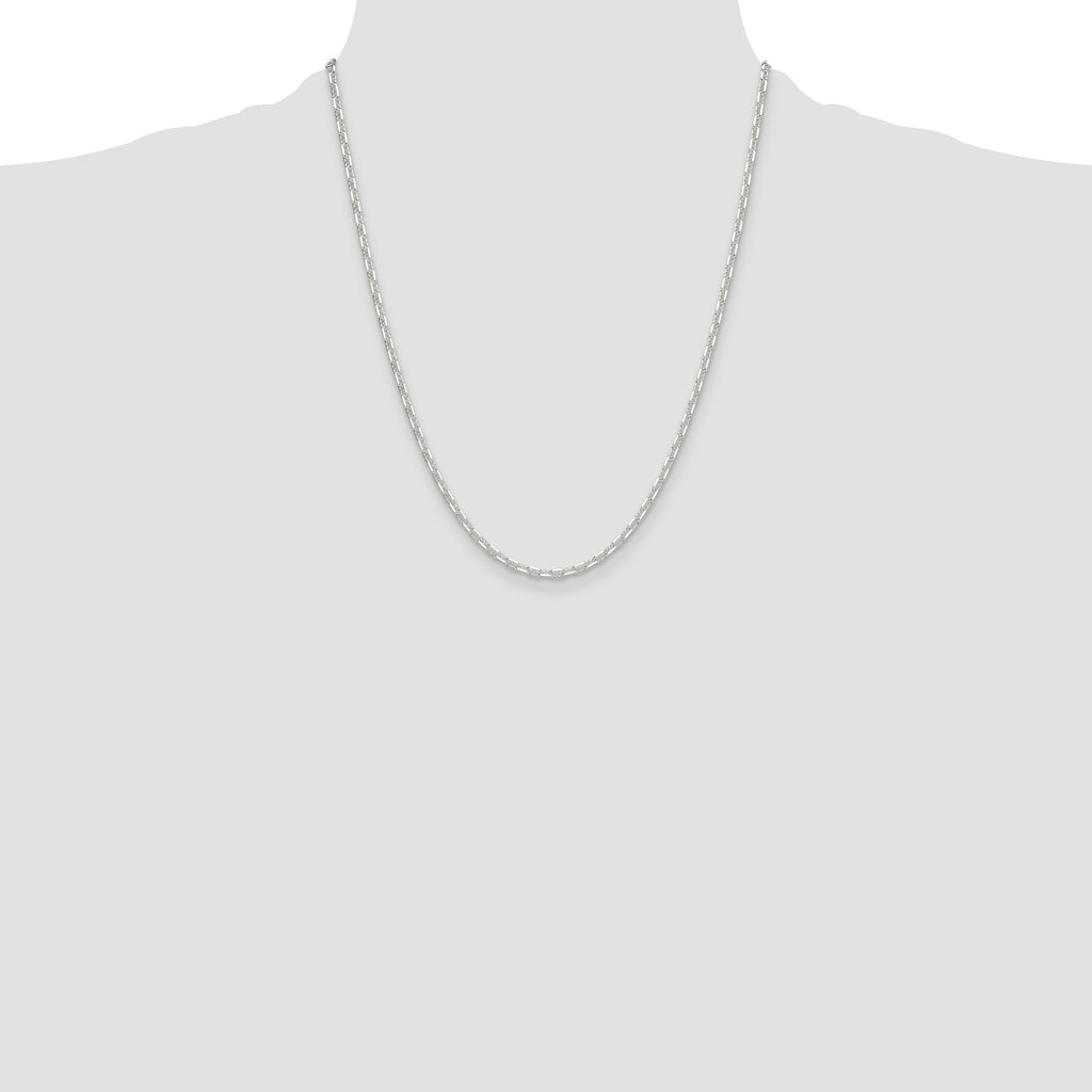 Sterling Silver Polished and D/C 3mm Mariner Link Chain