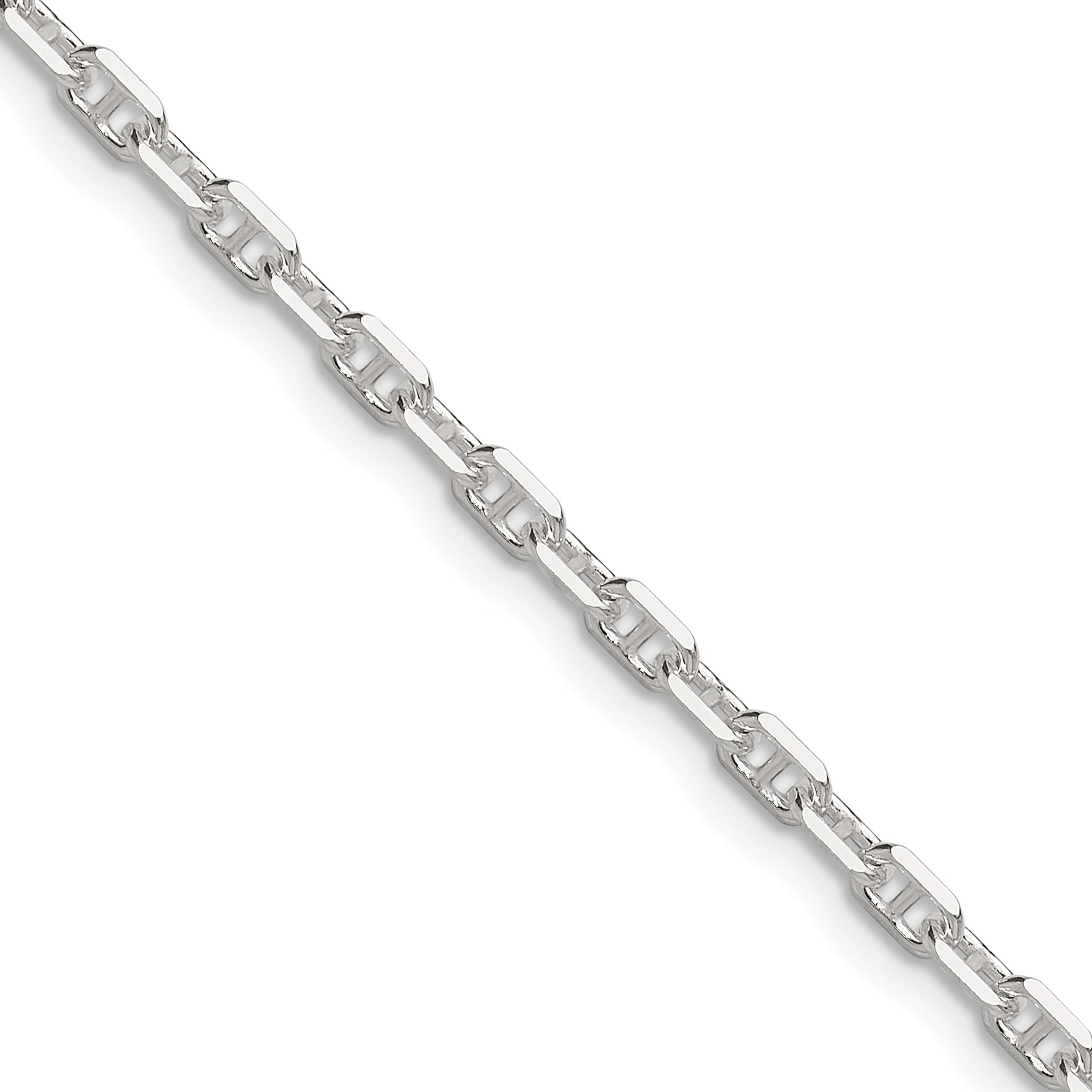 Sterling Silver Polished and D/C 3mm Mariner Link Chain