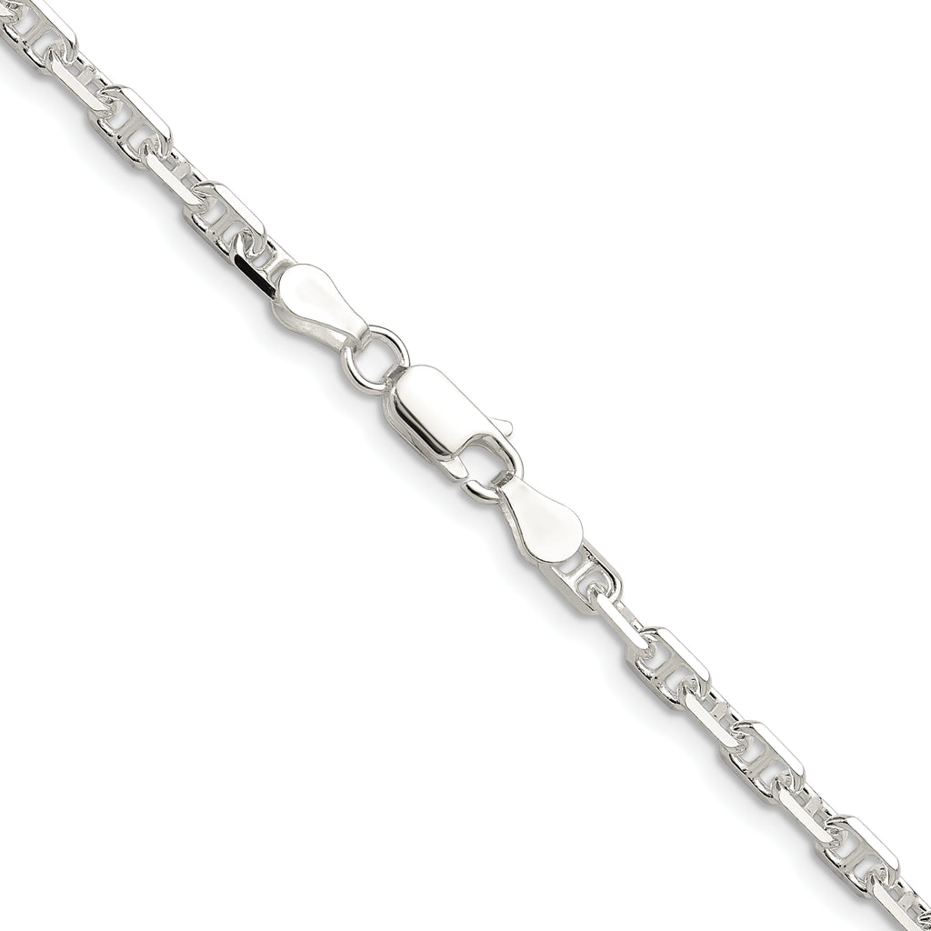 Sterling Silver Polished and Diamond-Cut 3.75mm Mariner Link Chain